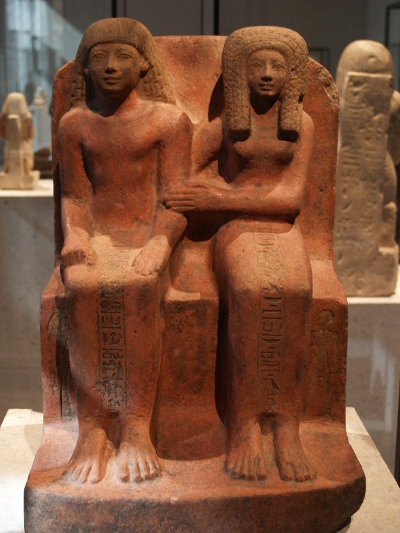 Foto einer altaegyptischen Paar-Statue