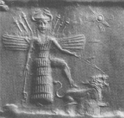 Akkadisches-Rollsiegel_Goettin-Inanna